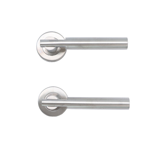 Superior Titan Lever on Round Rose Handle Set - Satin Stainless Steel
