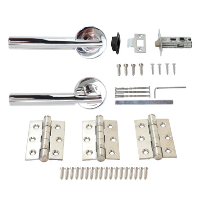 Superior Titan Lever on Round Rose Handle Set - Polished Stainless Steel