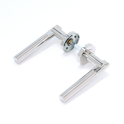 Superior Titan Lever on Round Rose Handle Set - Polished Stainless Steel