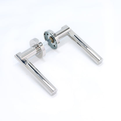 Superior Titan Lever on Round Rose Handle Set - Polished Stainless Steel
