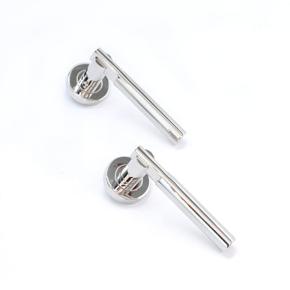 Superior Titan Lever on Round Rose Handle Set - Polished Stainless Steel
