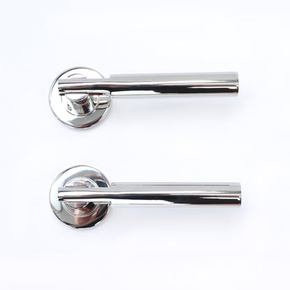 Superior Titan Lever on Round Rose Handle Set - Polished Stainless Steel