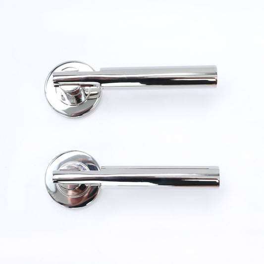 Superior Titan Lever on Round Rose Handle Set - Polished Stainless Steel