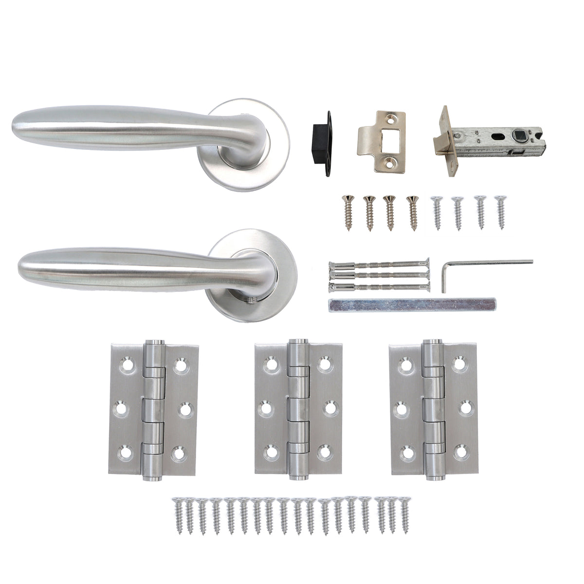 Superior Sirius Lever on Round Rose Handle Set - Satin Stainless Steel