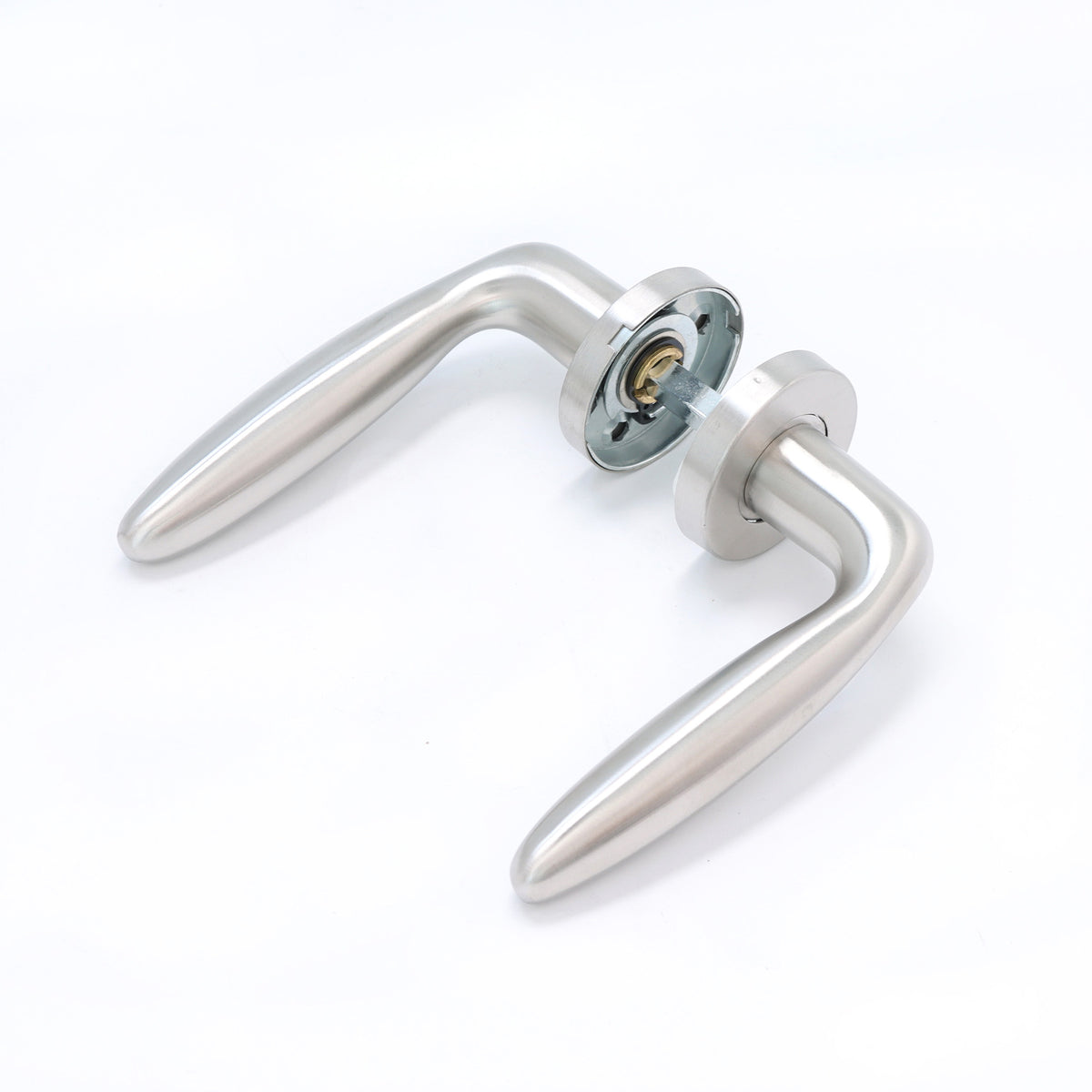 Superior Sirius Lever on Round Rose Handle Set - Satin Stainless Steel