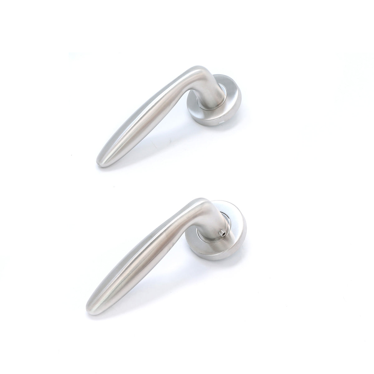 Superior Sirius Lever on Round Rose Handle Set - Satin Stainless Steel