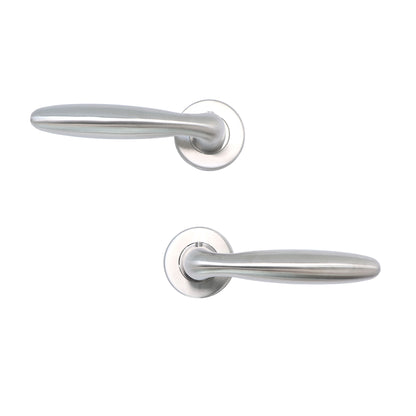 Superior Sirius Lever on Round Rose Handle Set - Satin Stainless Steel