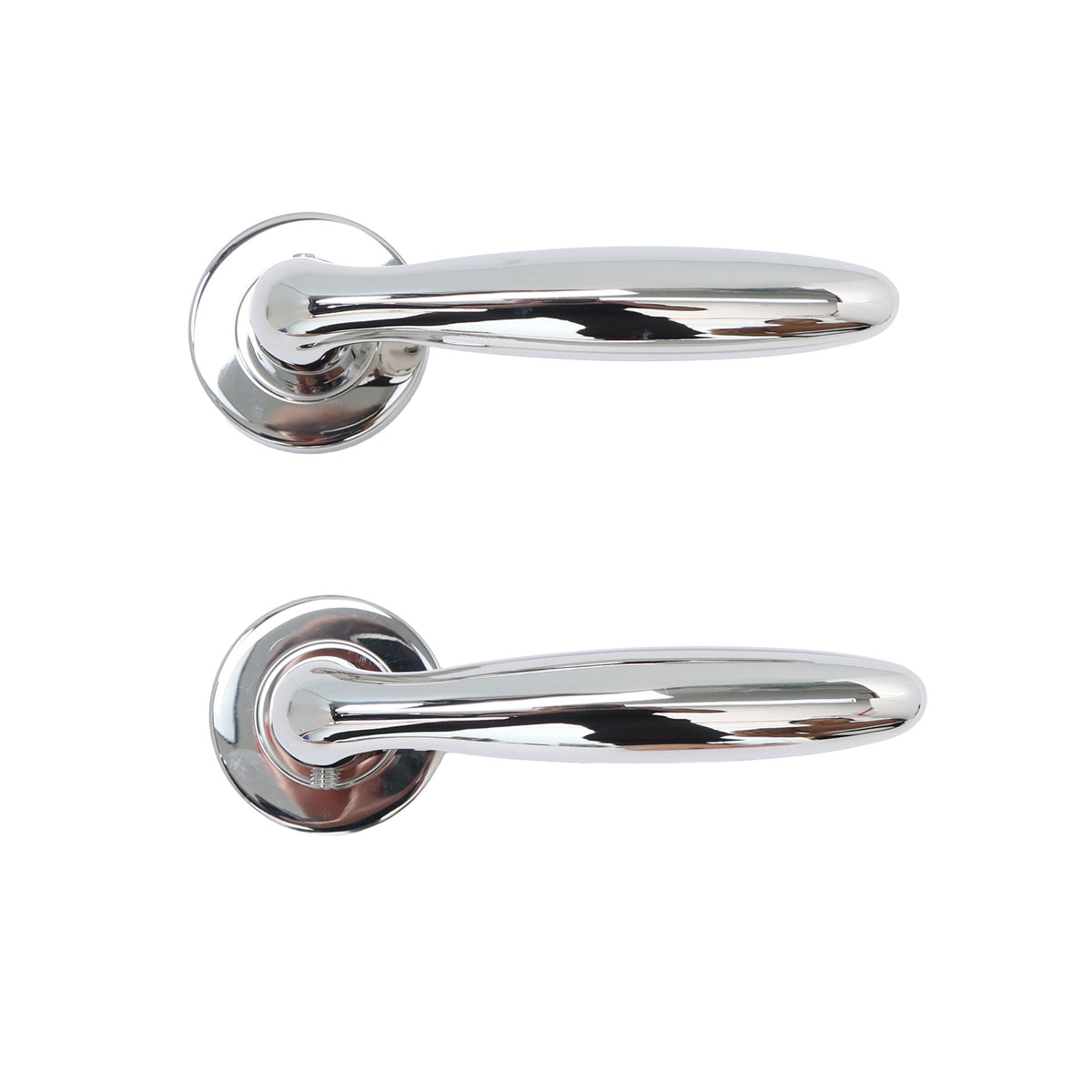 Superior Sirius Lever on Round Rose Handle Set - Polished Stainless Steel