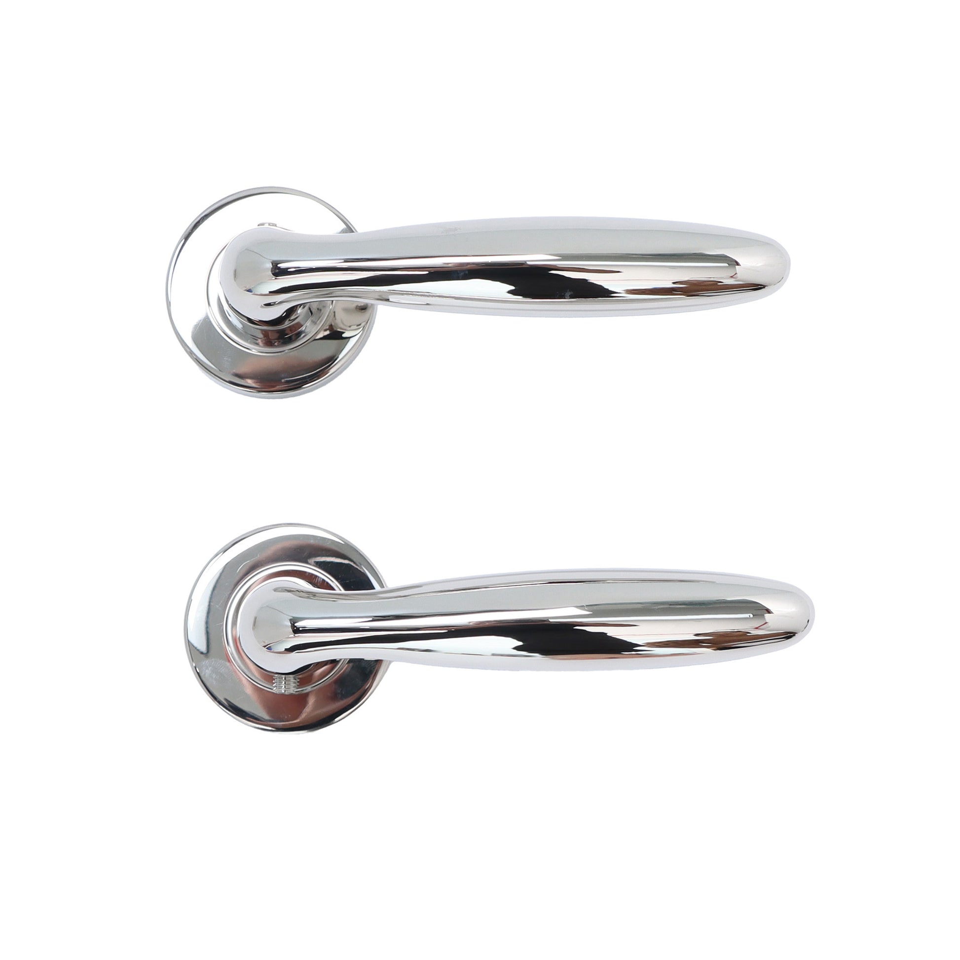 Superior Sirius Lever on Round Rose Handle Set - Polished Stainless Steel