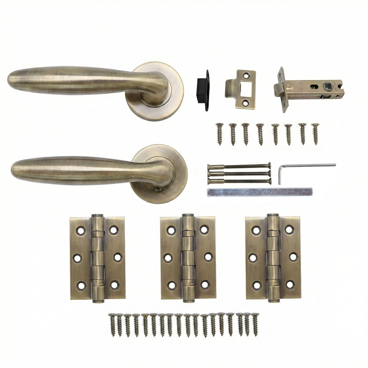 Superior Sirius Lever on Round Rose Handle Set - Antique Brass