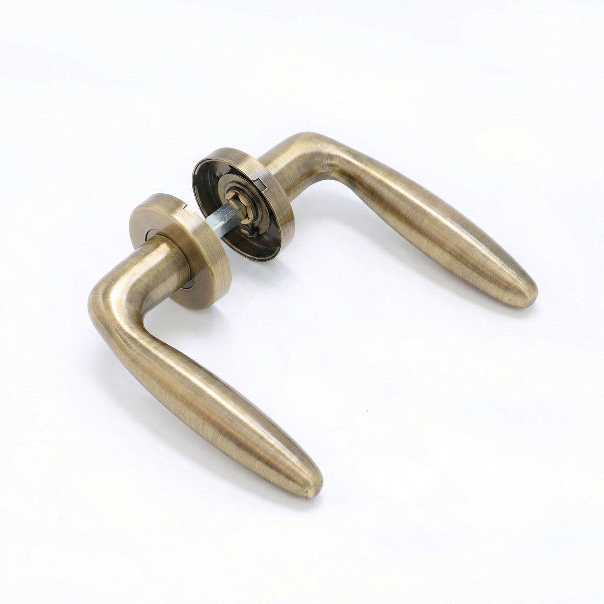 Superior Sirius Lever on Round Rose Handle Set - Antique Brass