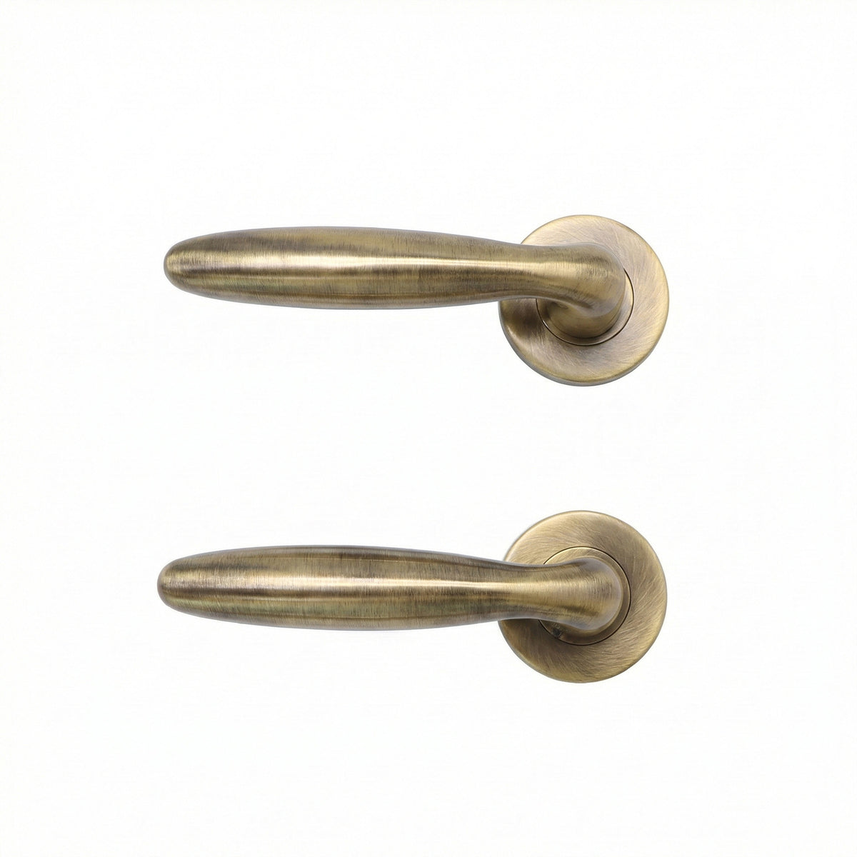 Superior Sirius Lever on Round Rose Handle Set - Antique Brass