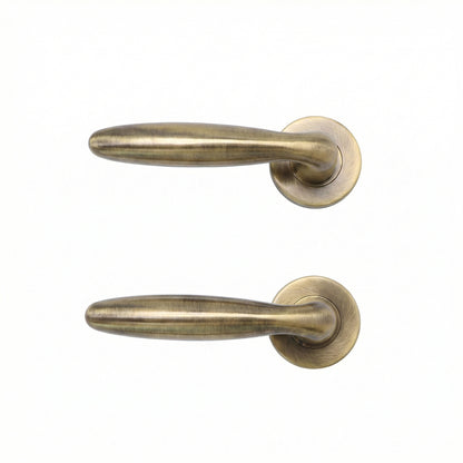Superior Sirius Lever on Round Rose Handle Set - Antique Brass