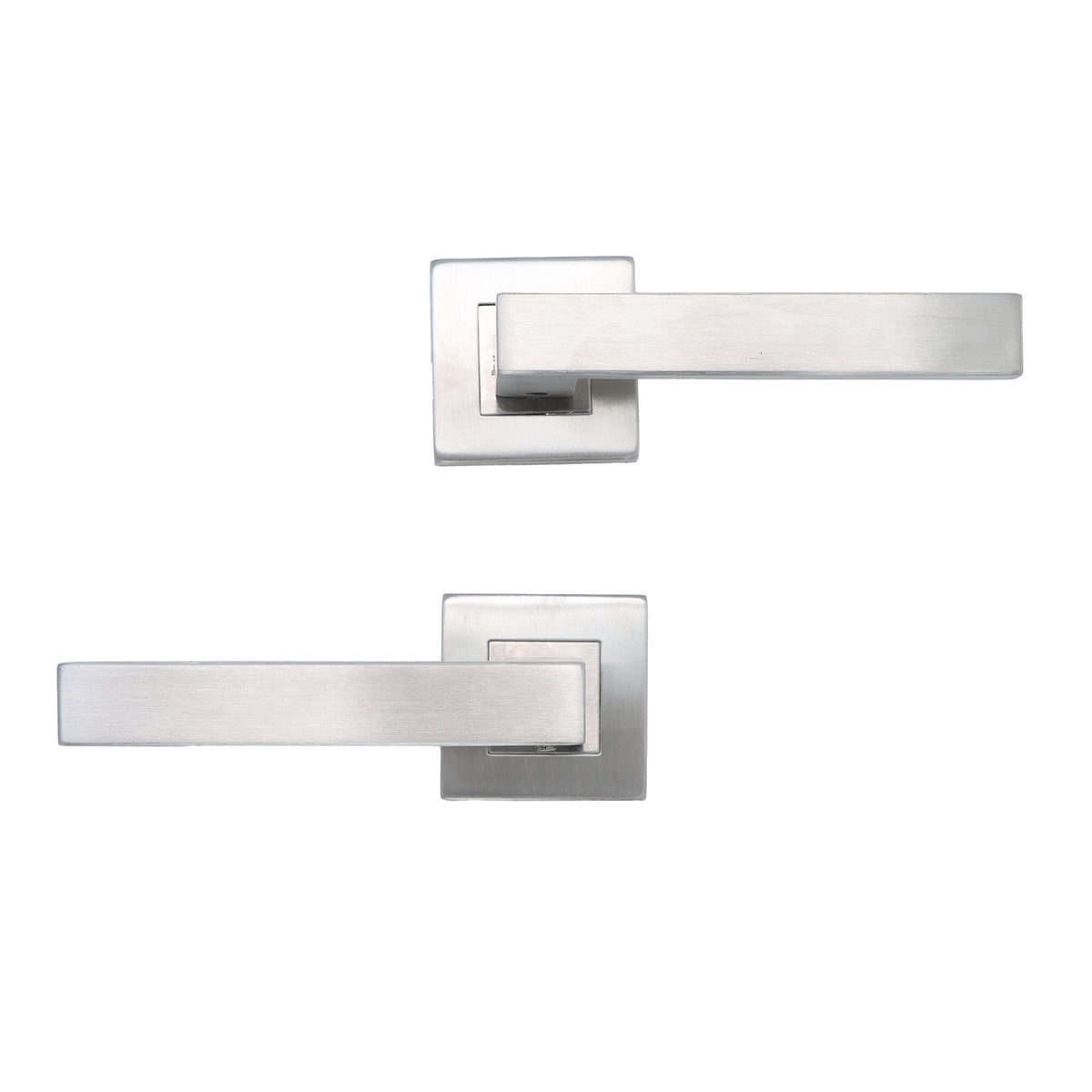 Superior Callisto Lever on Square Rose Handle Set - Satin Stainless Steel