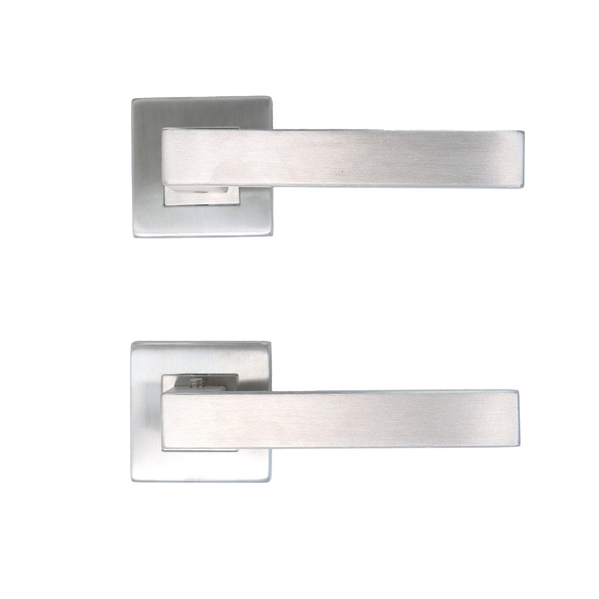 Superior Callisto Lever on Square Rose Handle Set - Satin Stainless Steel