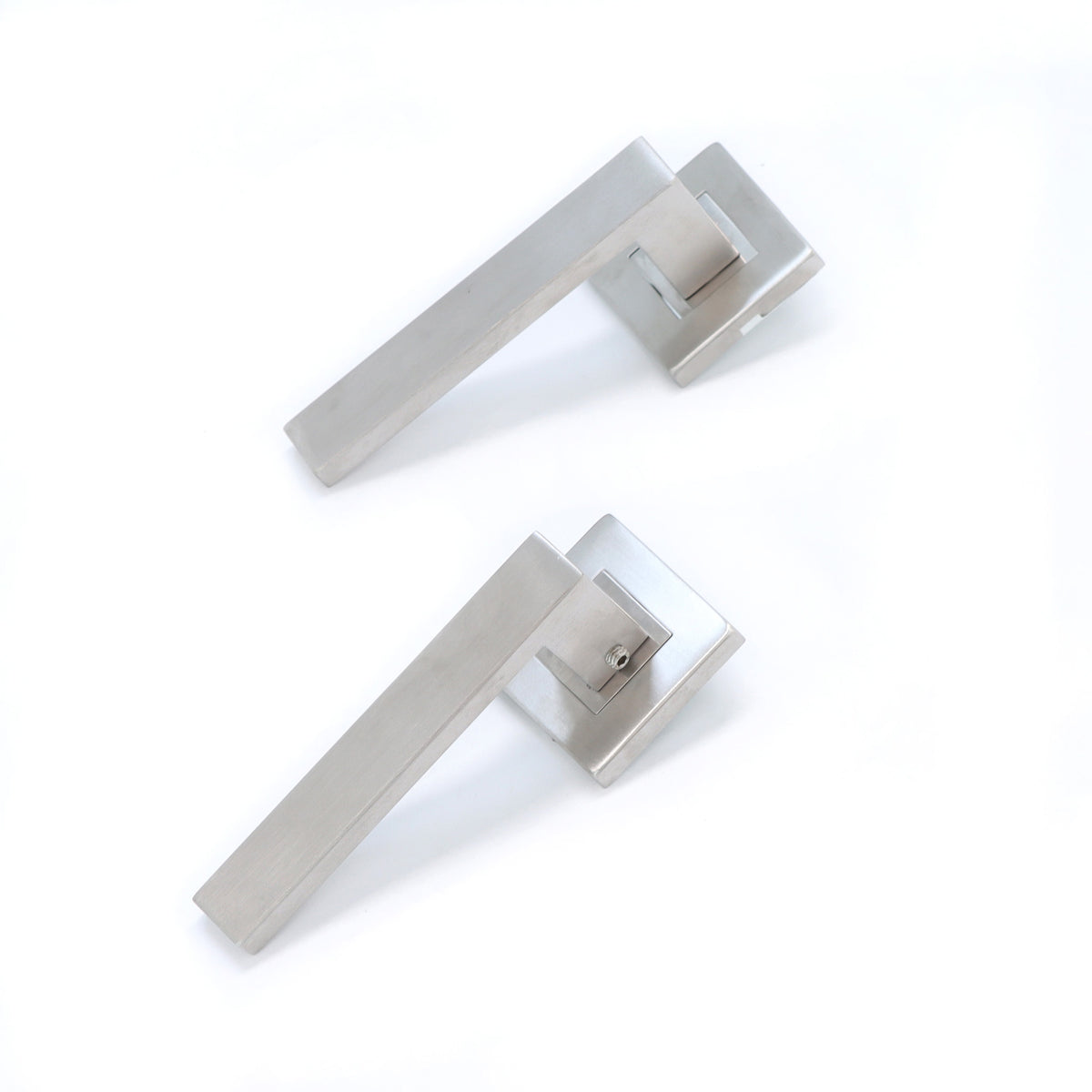 Superior Callisto Lever on Square Rose Handle Set - Satin Stainless Steel
