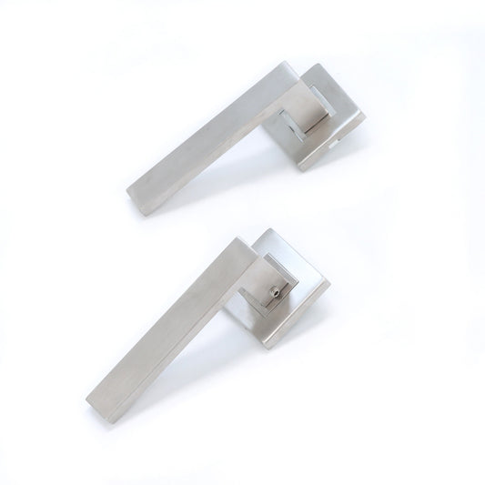 Superior Callisto Lever on Square Rose Handle Set - Satin Stainless Steel