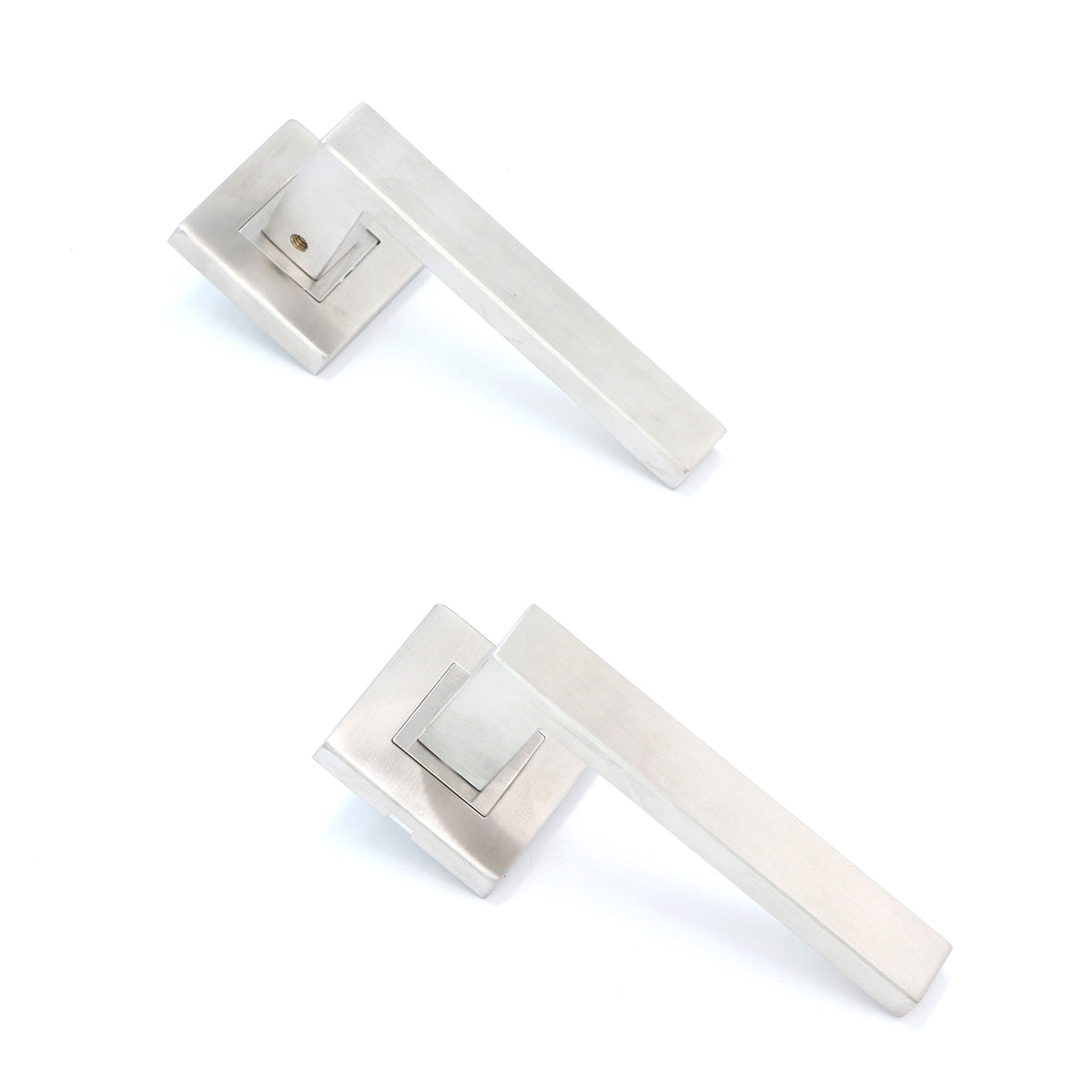 Superior Callisto Lever on Square Rose Handle Set - Satin Stainless Steel