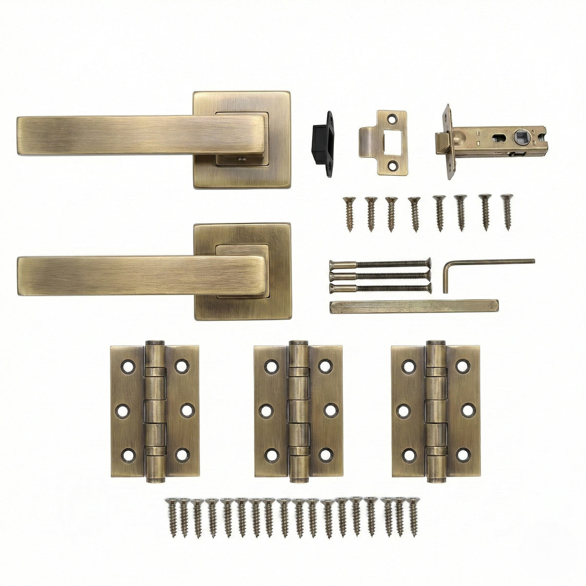 Superior Callisto Lever on Square Rose Handle Set - Antique Brass