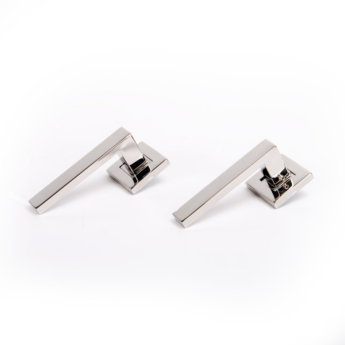 Superior Callisto Lever on Square Rose Handle Set - Polished Stainless Steel