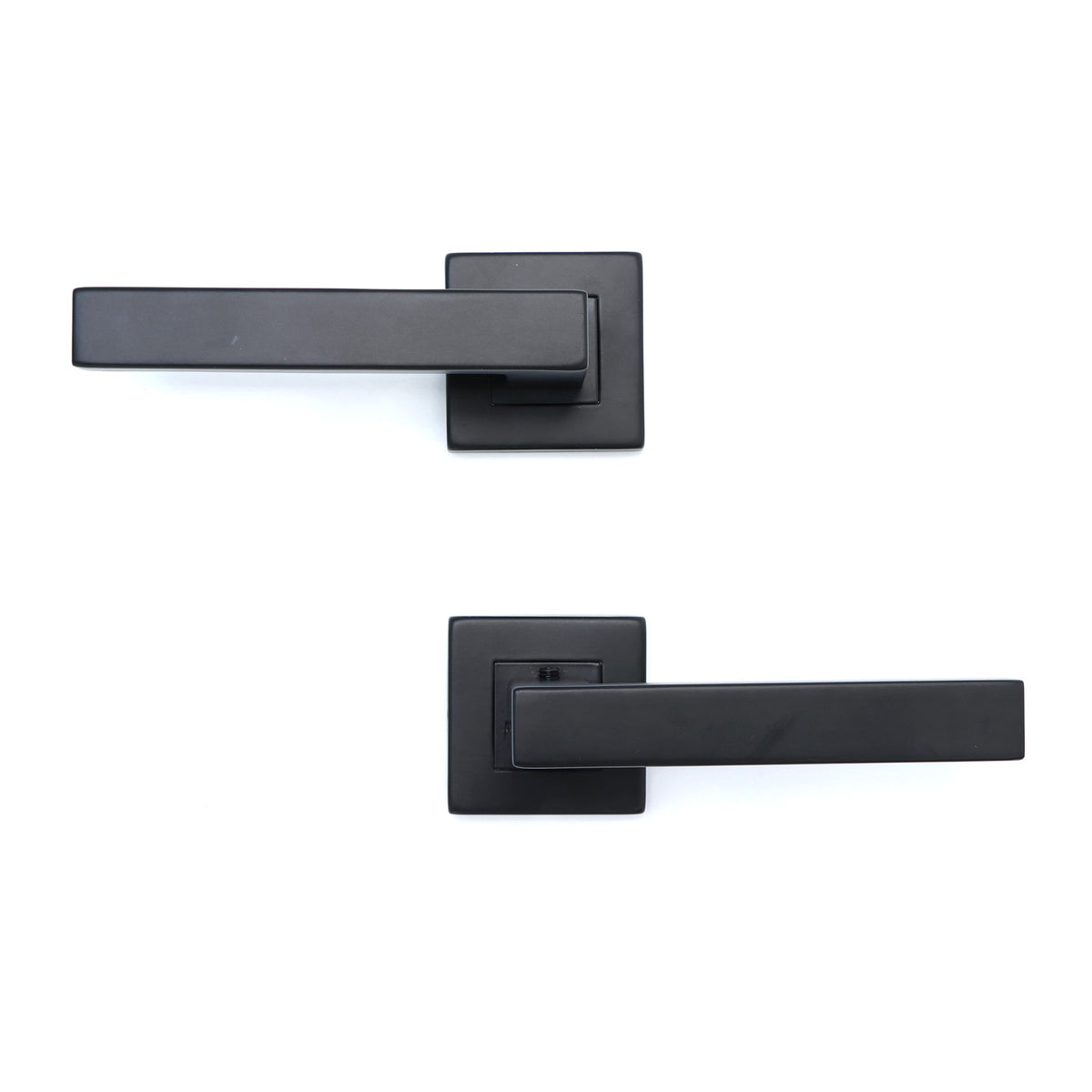 Superior Callisto Lever on Square Rose Handle Set - Matt Black