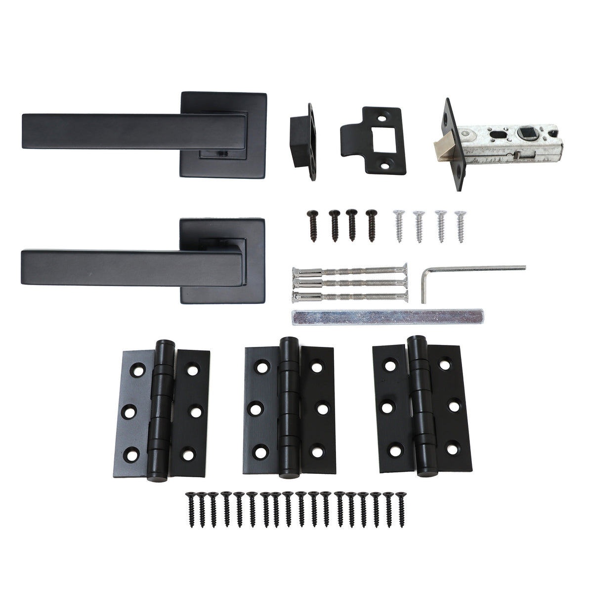 Superior Callisto Lever on Square Rose Handle Set - Matt Black