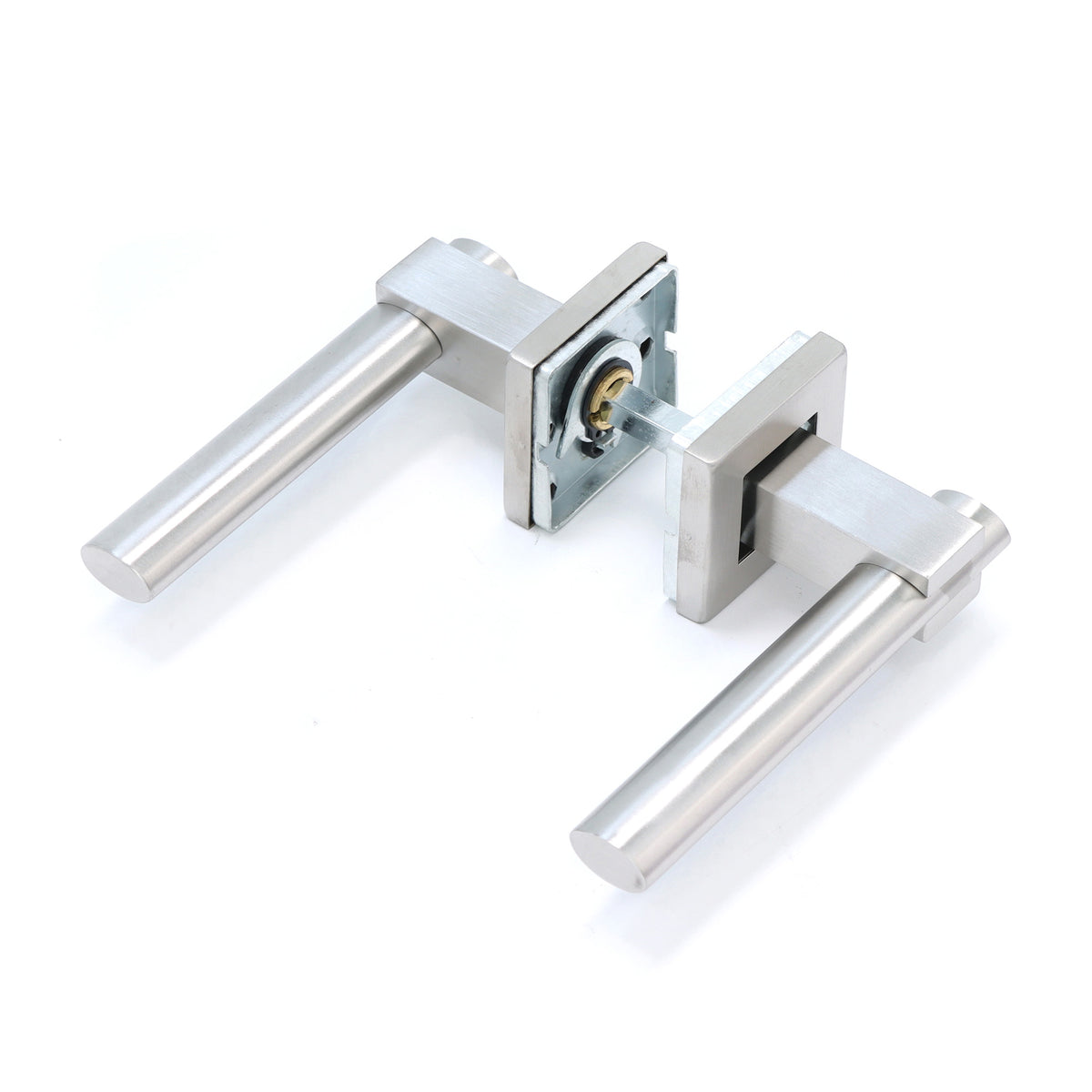 Superior Phobos Lever on Square Rose Handle Set - Satin Stainless Steel