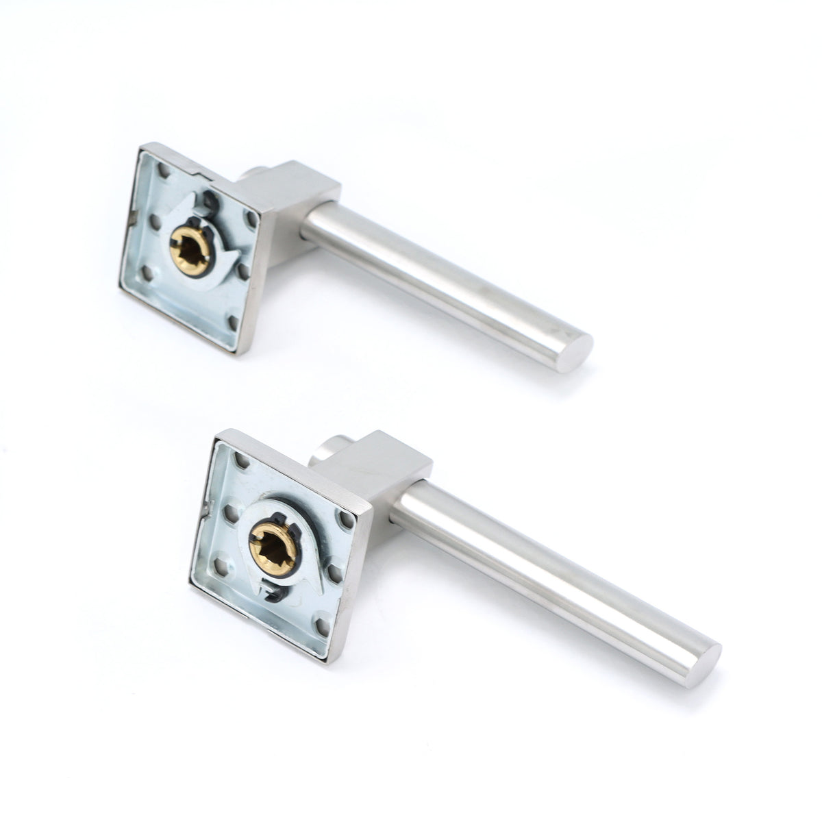 Superior Phobos Lever on Square Rose Handle Set - Satin Stainless Steel