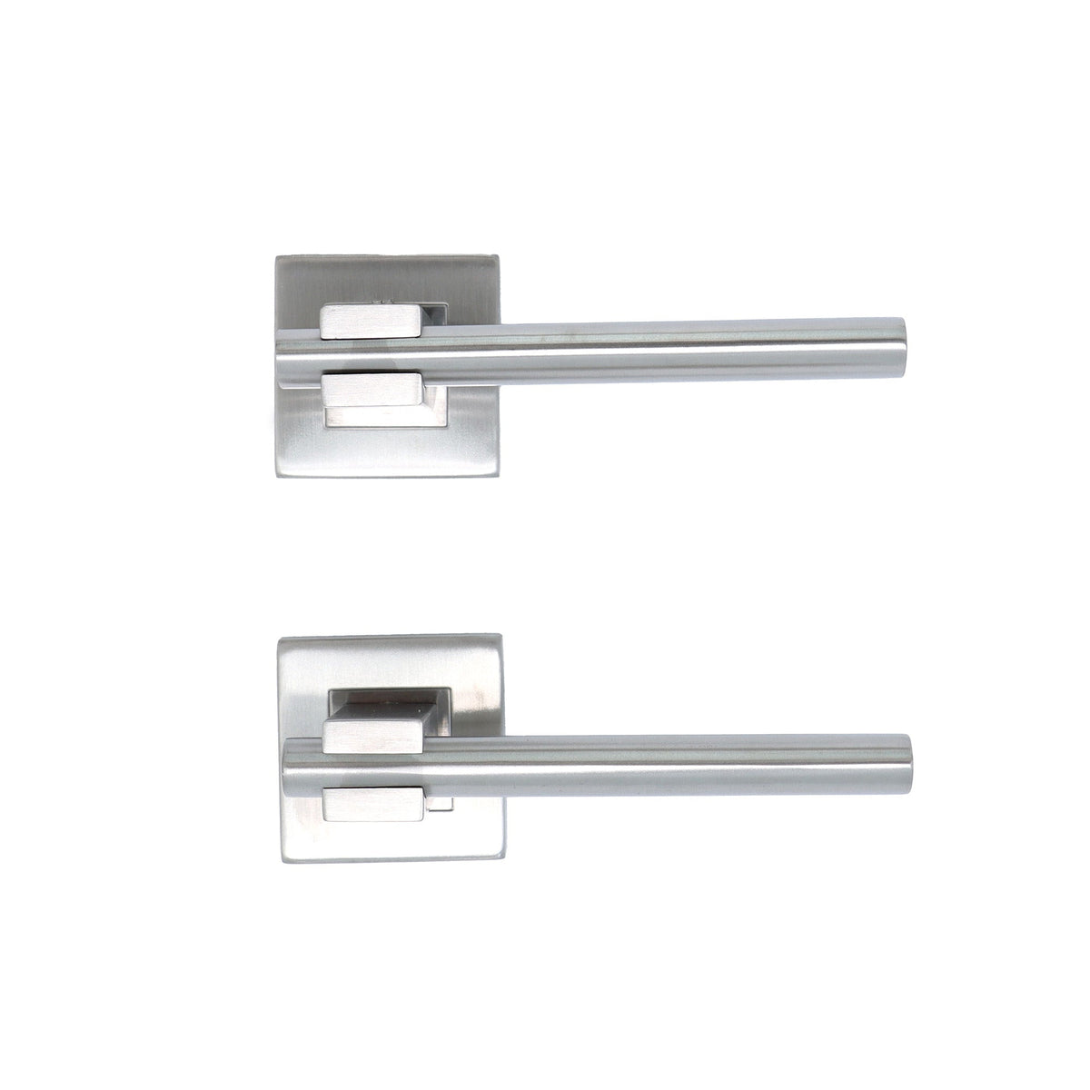 Superior Phobos Lever on Square Rose Handle Set - Satin Stainless Steel