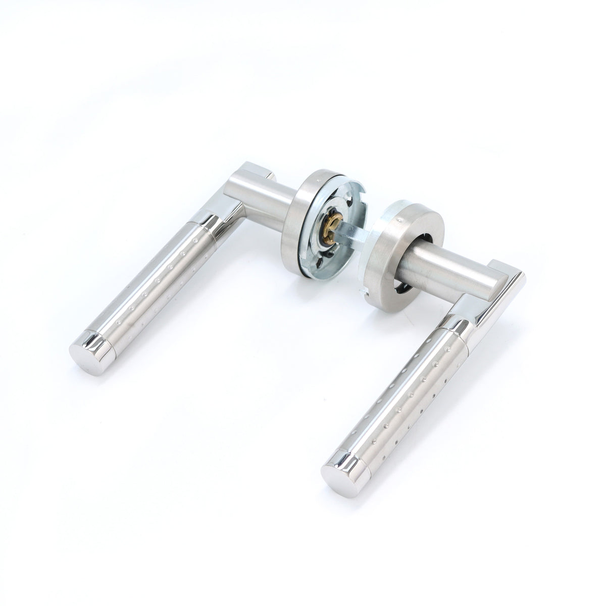 Superior Proxima Lever on Round Rose Handle Set - Polished Stainless Steel
