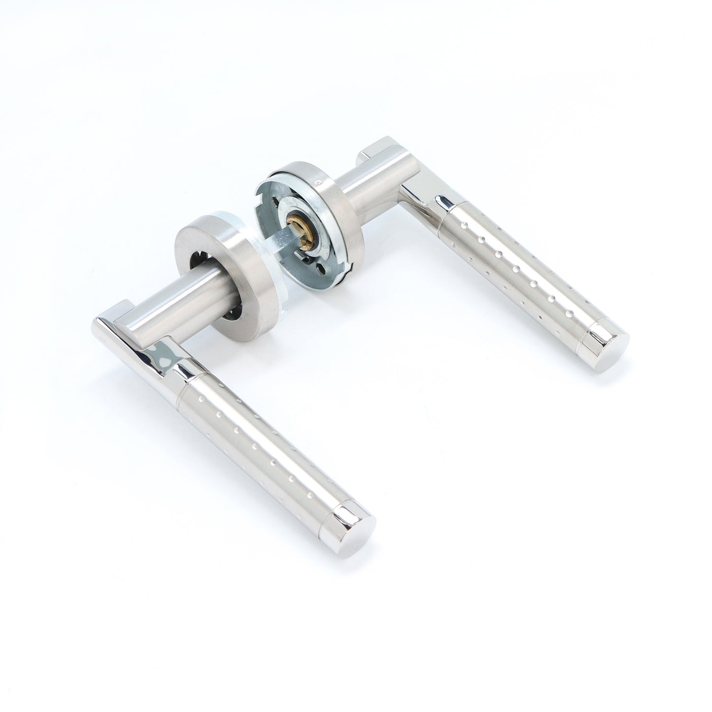 Superior Proxima Lever on Round Rose Handle Set - Polished Stainless Steel