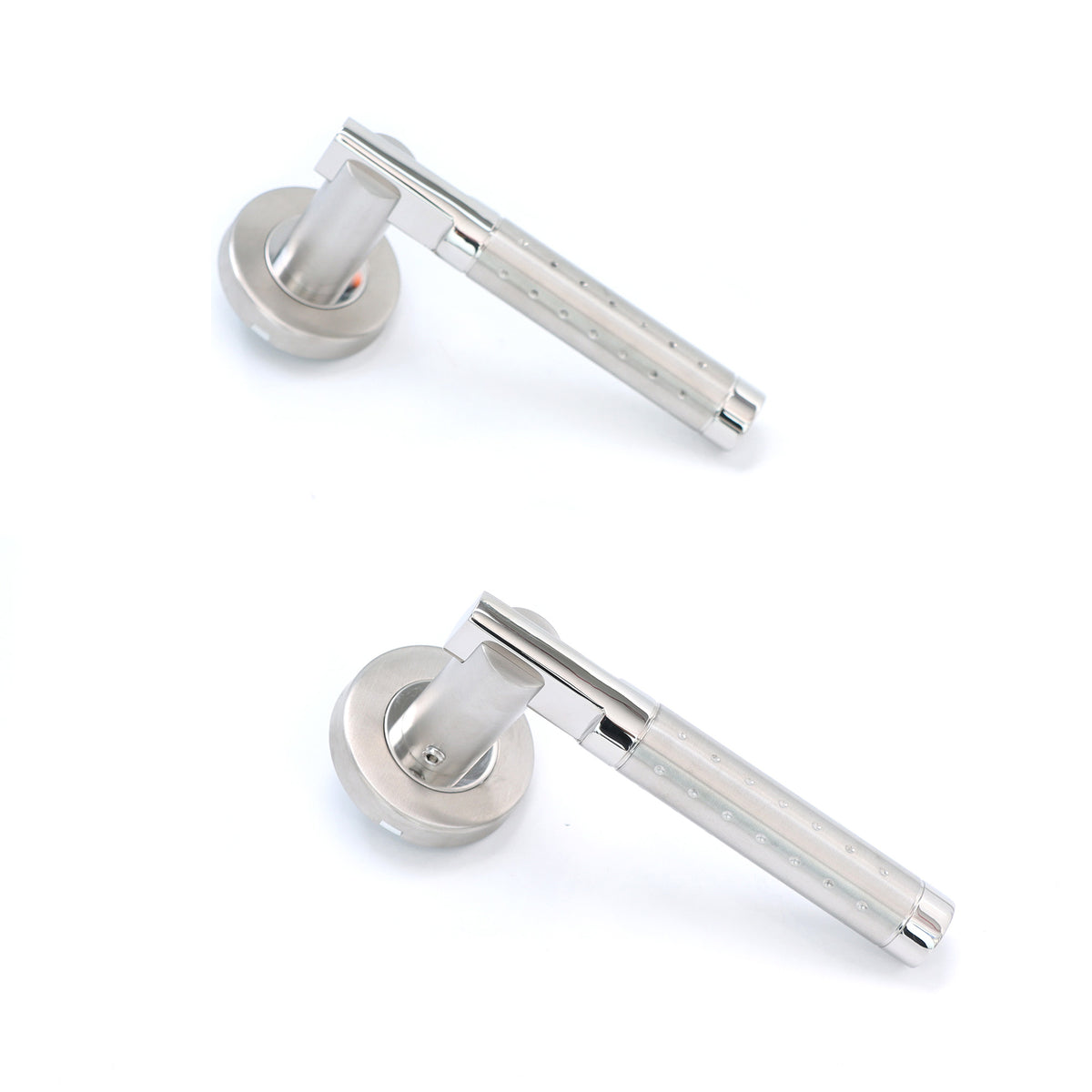 Superior Proxima Lever on Round Rose Handle Set - Polished Stainless Steel