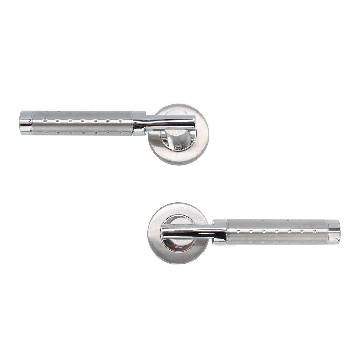 Superior Proxima Lever on Round Rose Handle Set - Polished Stainless Steel