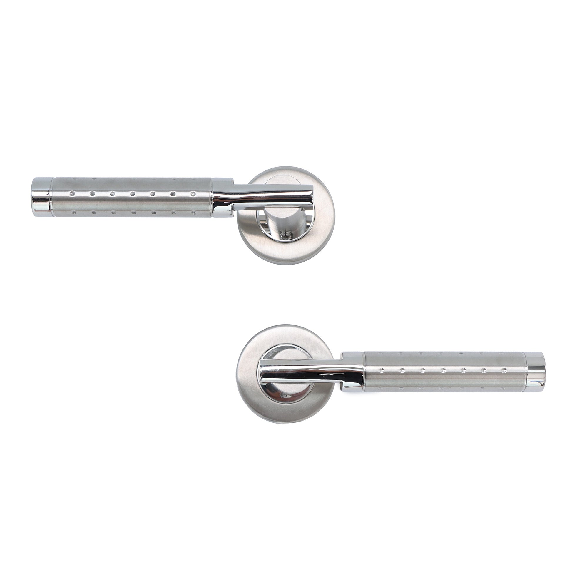 Superior Proxima Lever on Round Rose Handle Set - Polished Stainless Steel