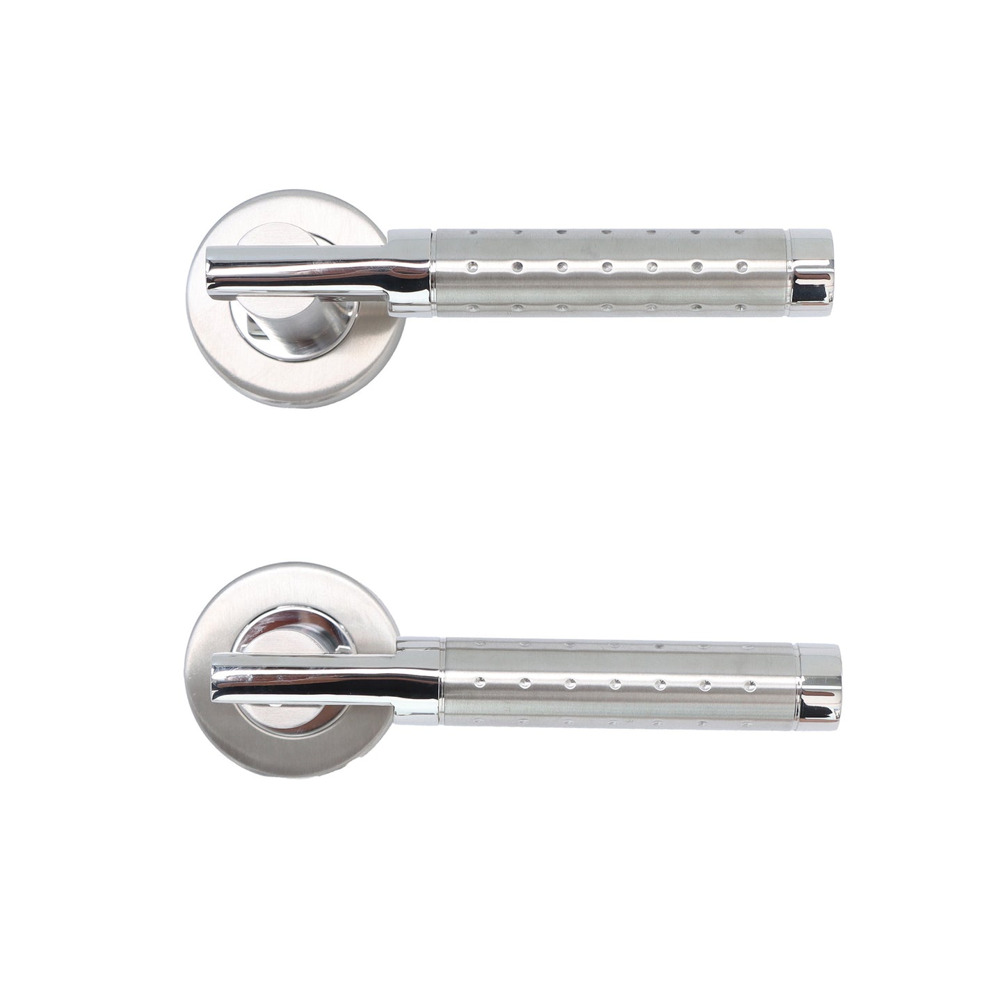 Superior Proxima Lever on Round Rose Handle Set - Polished Stainless Steel