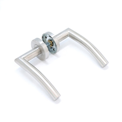Superior Miranda Lever on Round Rose Handle Set - Satin Stainless Steel