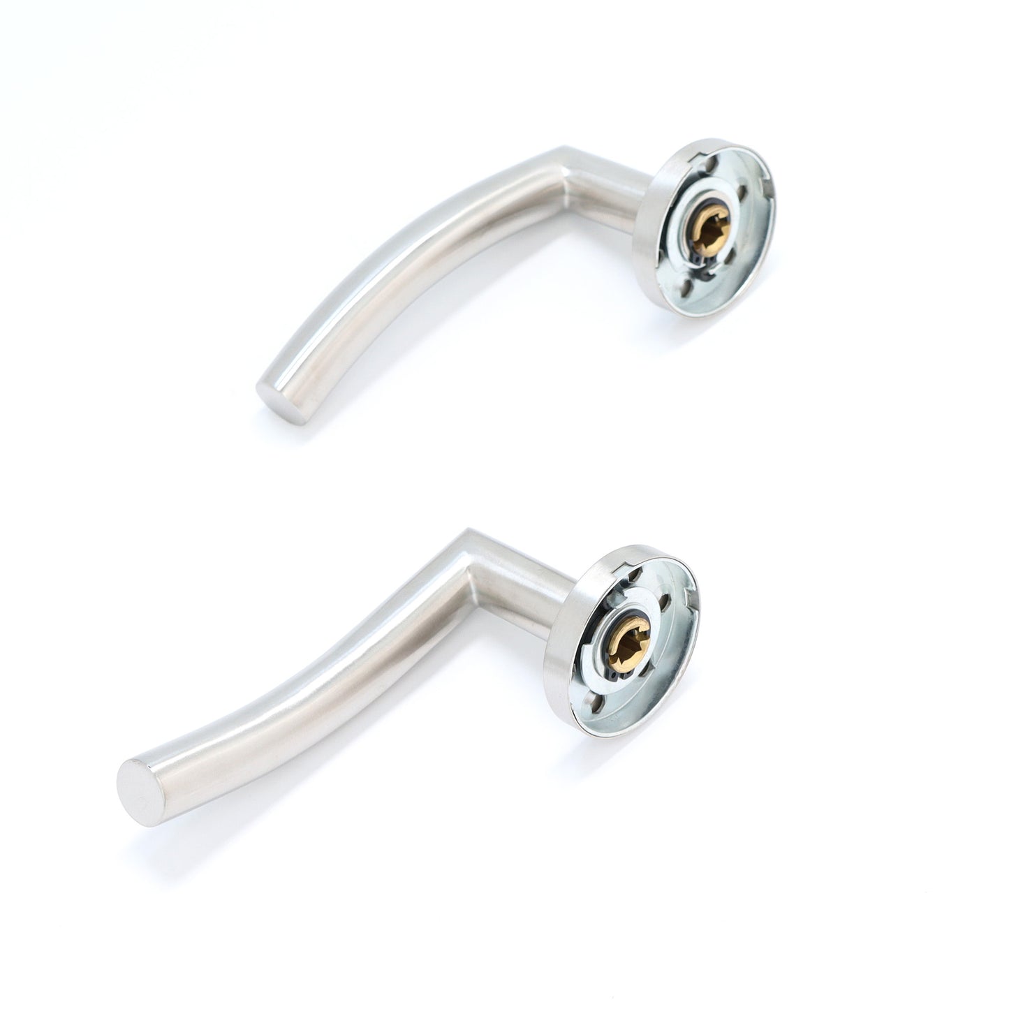 Superior Miranda Lever on Round Rose Handle Set - Satin Stainless Steel