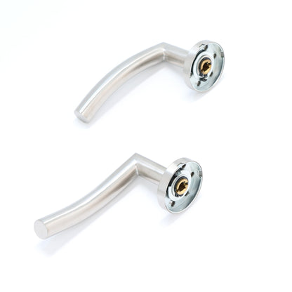 Superior Miranda Lever on Round Rose Handle Set - Satin Stainless Steel