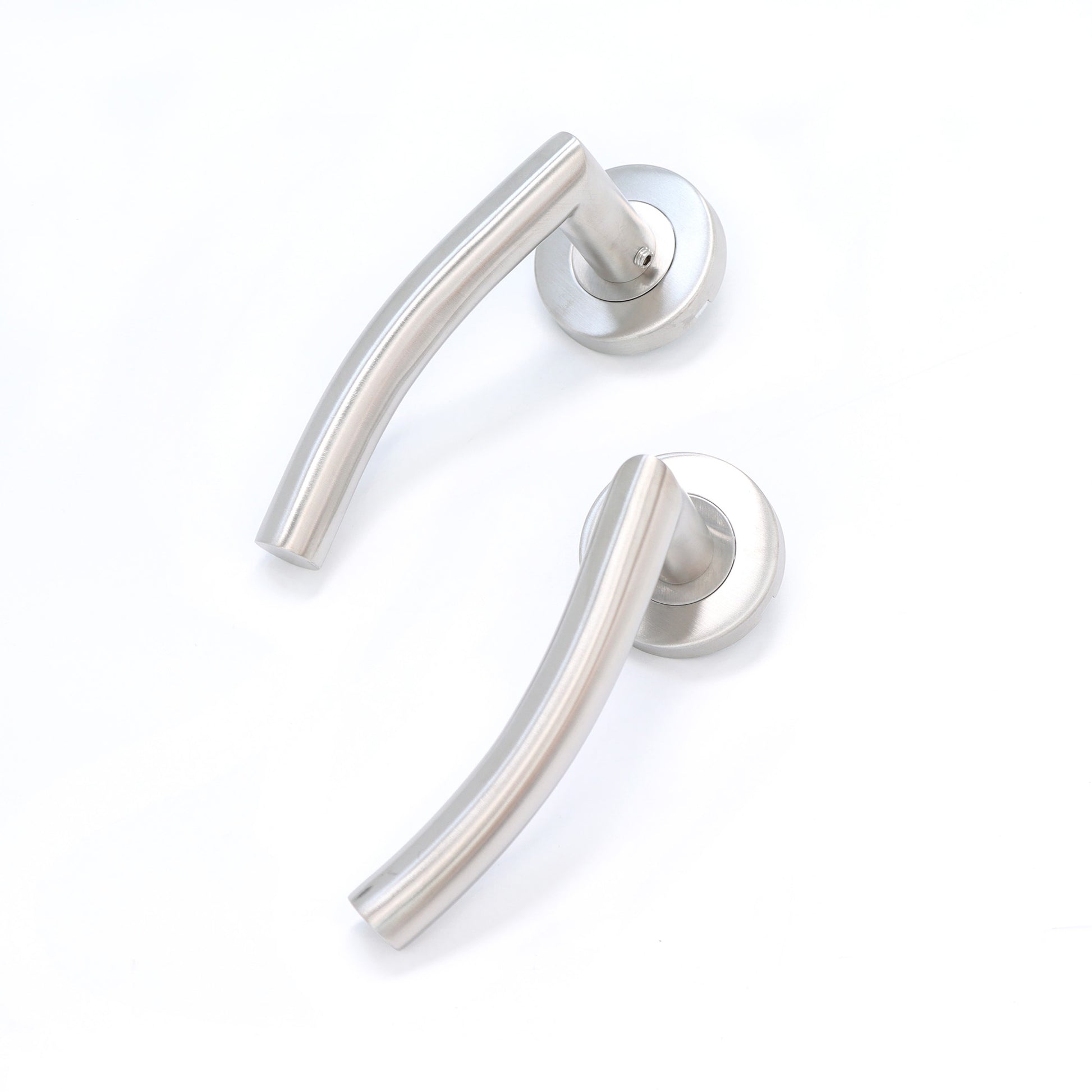 Superior Miranda Lever on Round Rose Handle Set - Satin Stainless Steel