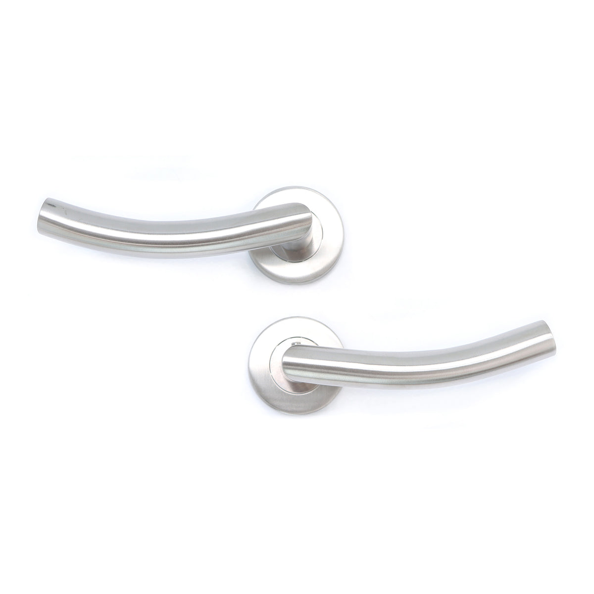 Superior Miranda Lever on Round Rose Handle Set - Satin Stainless Steel