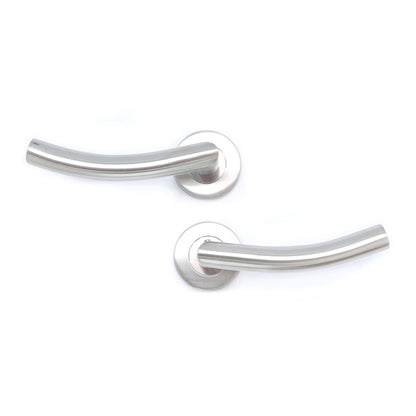 Superior Miranda Lever on Round Rose Handle Set - Satin Stainless Steel