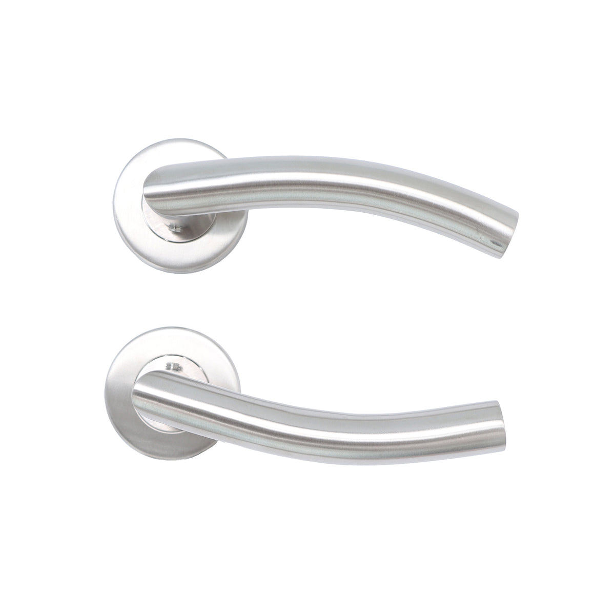 Superior Miranda Lever on Round Rose Handle Set - Satin Stainless Steel