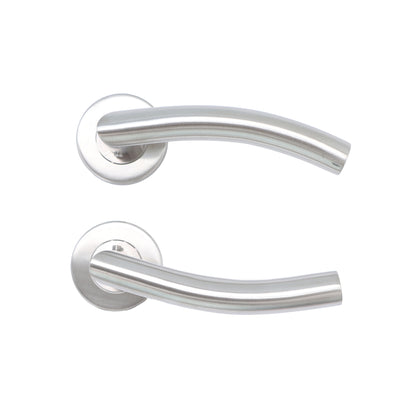 Superior Miranda Lever on Round Rose Handle Set - Satin Stainless Steel