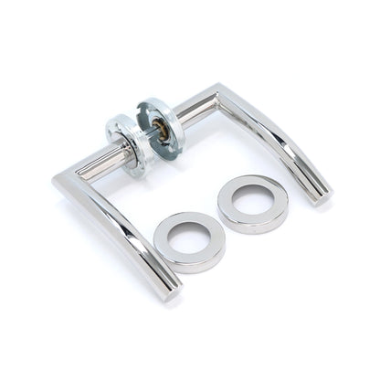 Superior Miranda Lever on Round Rose Handle Set - Polished Stainless Steel