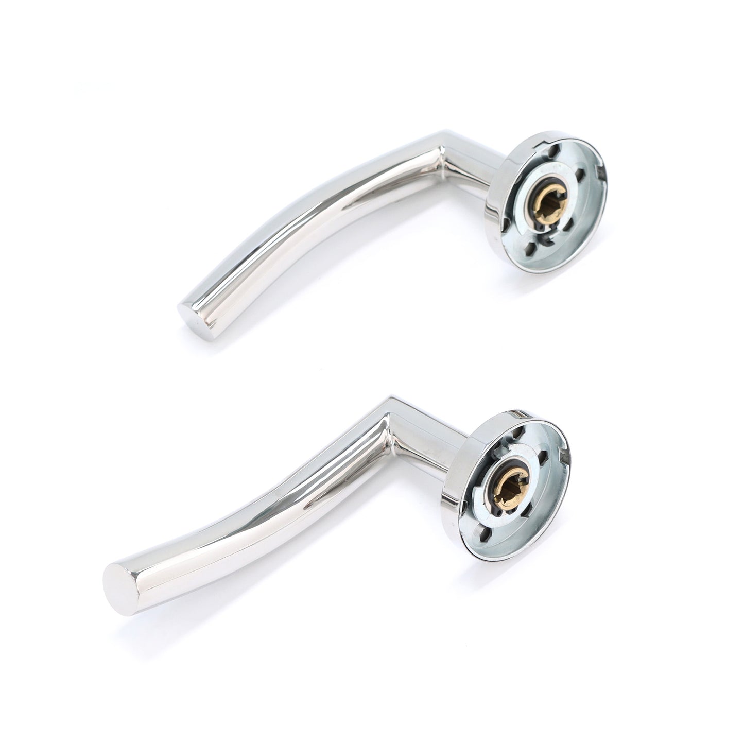 Superior Miranda Lever on Round Rose Handle Set - Polished Stainless Steel