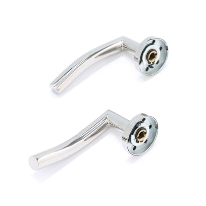 Superior Miranda Lever on Round Rose Handle Set - Polished Stainless Steel