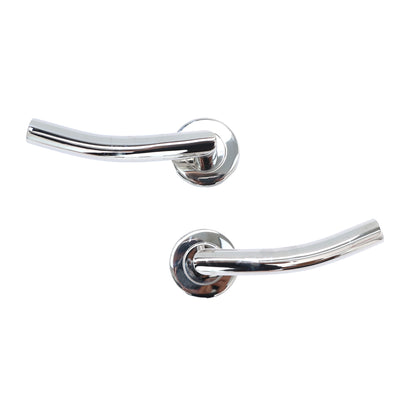 Superior Miranda Lever on Round Rose Handle Set - Polished Stainless Steel