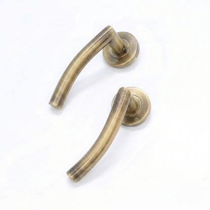 Superior Miranda Lever on Round Rose Handle Set - Antique Brass
