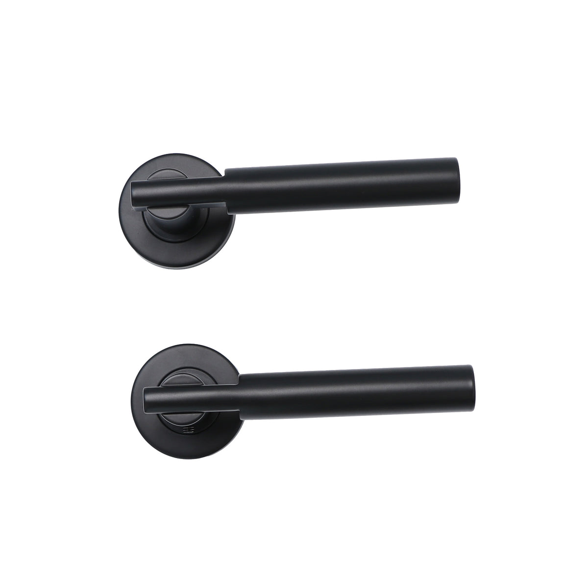 Superior Titan Lever on Round Rose Bathroom Handle Set - Matt Black
