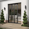 Matt Black Aluminium Clear Glass External Sliding Patio Door